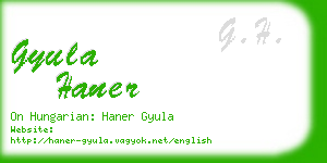 gyula haner business card
